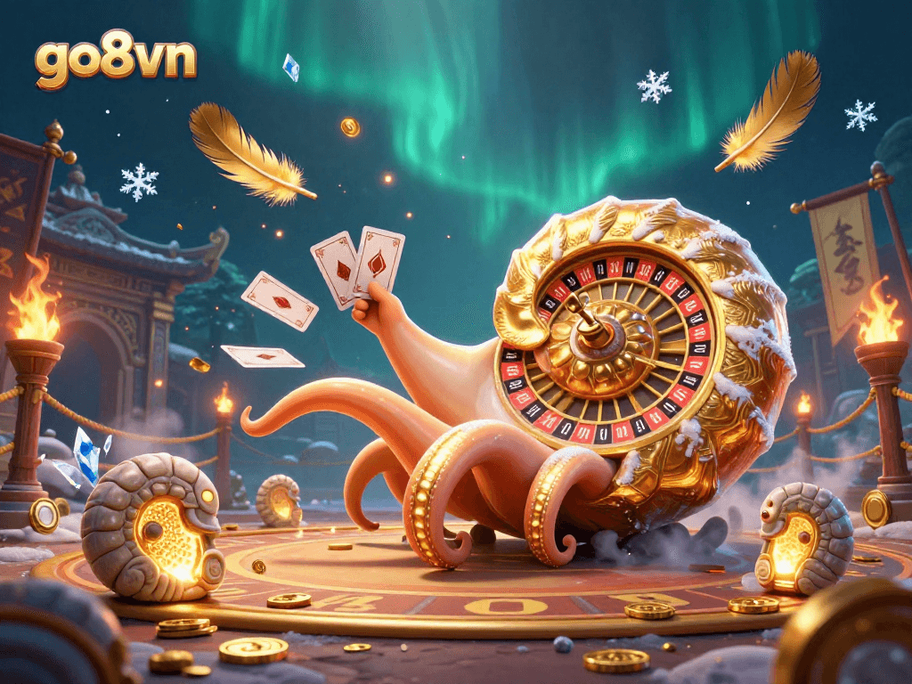 Experience thrilling gameplay with go8vn, featuring a dynamic nautilus roulette wheel and glowing companions.