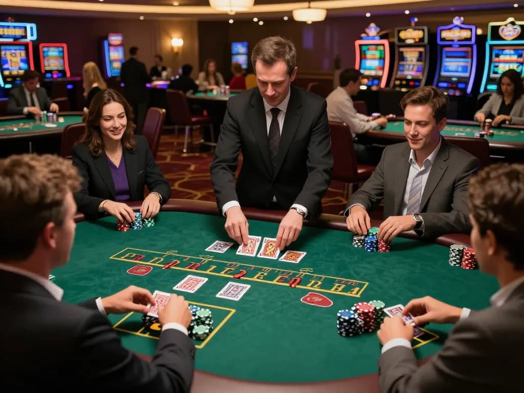Players engaging in a thrilling blackjack game at UU88 casino, showcasing dynamic gameplay and strategic betting.