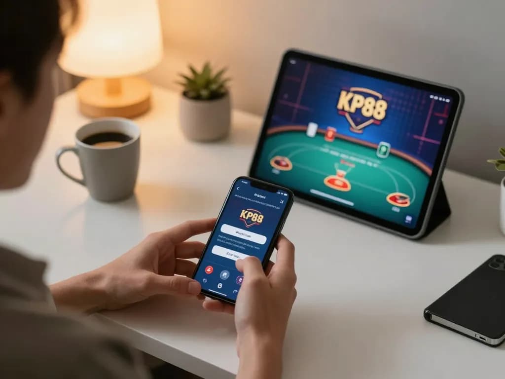 Engaging mobile gameplay experience on KP88 app with dynamic online poker interface visible.