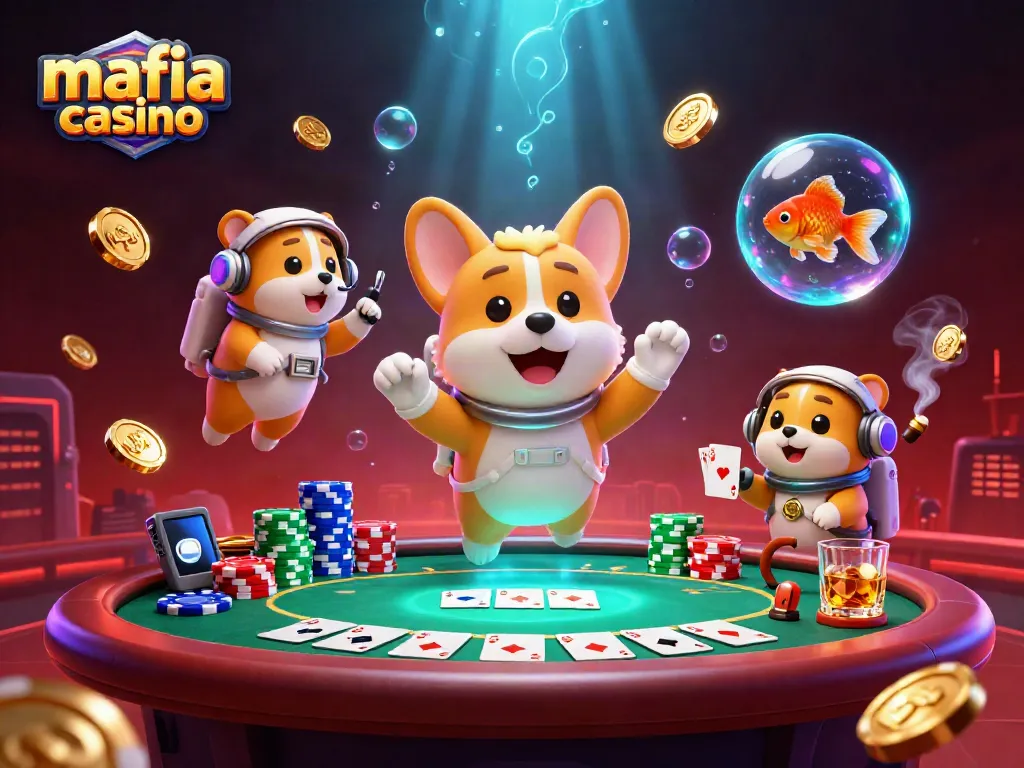 Engage with mafia casino while floating in a dazzling space-themed ambiance filled with poker excitement.