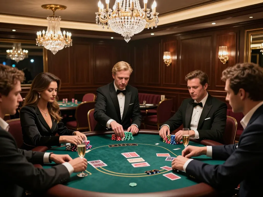 Experience high-stakes poker at https://five88az.net/ with elegant players in a luxurious VIP room.
