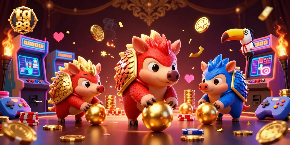 Engage in thrilling gameplay with tg 88, featuring vibrant pangolins and colorful casino elements