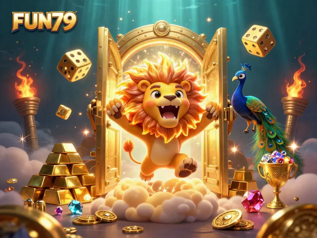 Engage in FUN79's dynamic casino experience featuring themed characters, jewels, and golden riches.