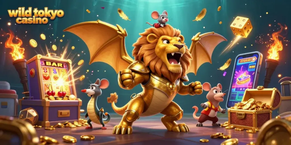 Experience excitement at Wild Tokyo Casino with this dynamic jackpot scene showcasing thrilling elements.