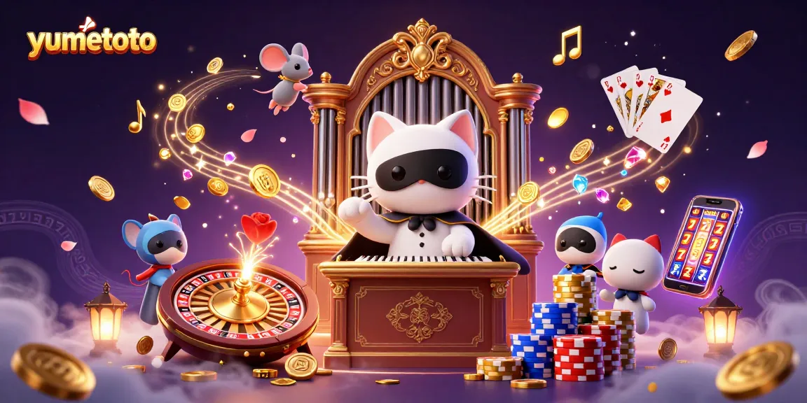 Play and win at yumetoto with a vibrant casino scene and exciting game elements.