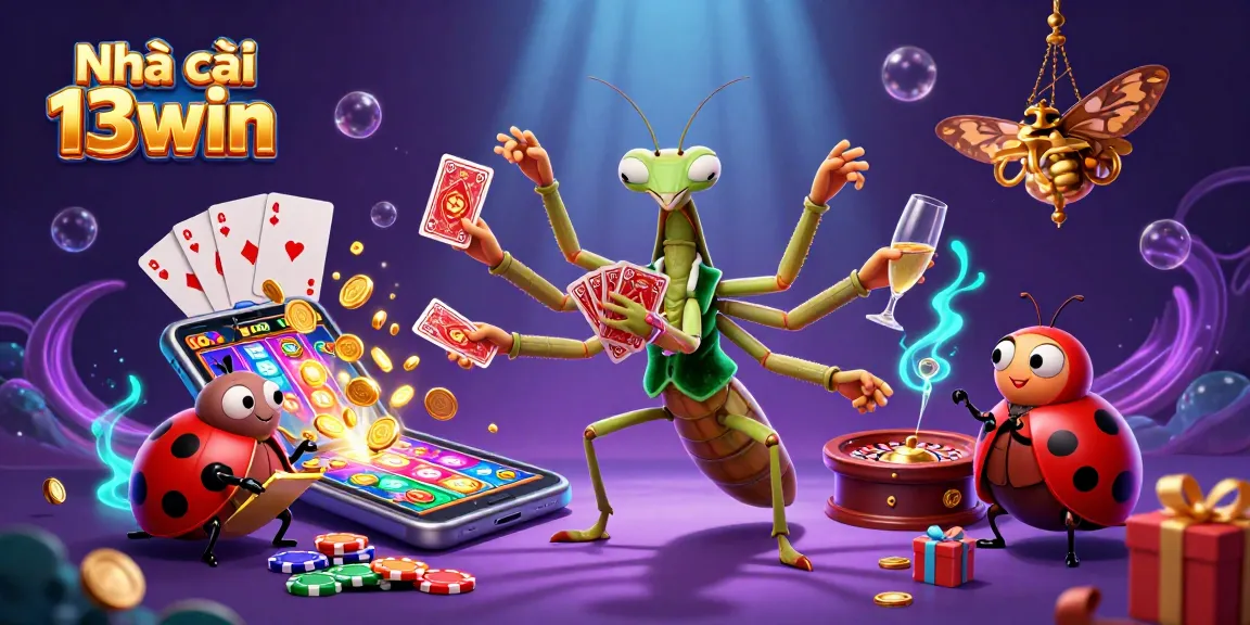 Experience the thrill at Nhà cái 13win with 3D characters and vibrant casino elements.