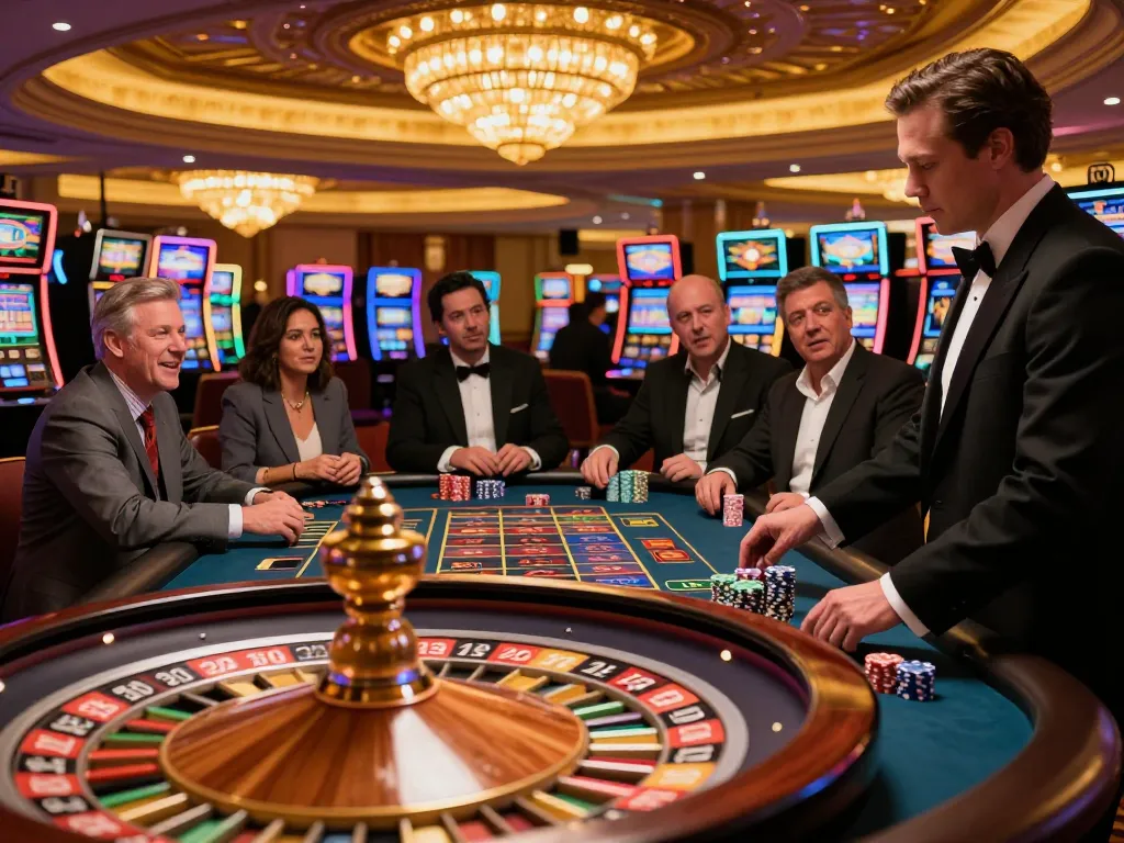 DABET players engage at roulette table, showcasing excitement and strategic gameplay