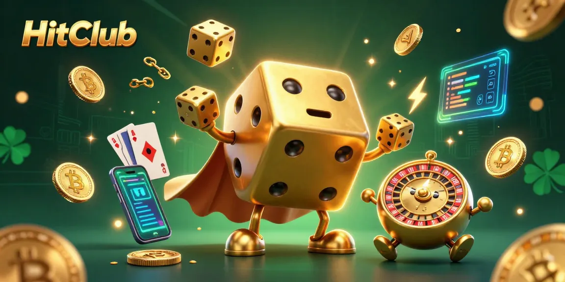 HitClub showcases a vibrant casino scene with animated characters and crypto elements for an immersive gaming experience.