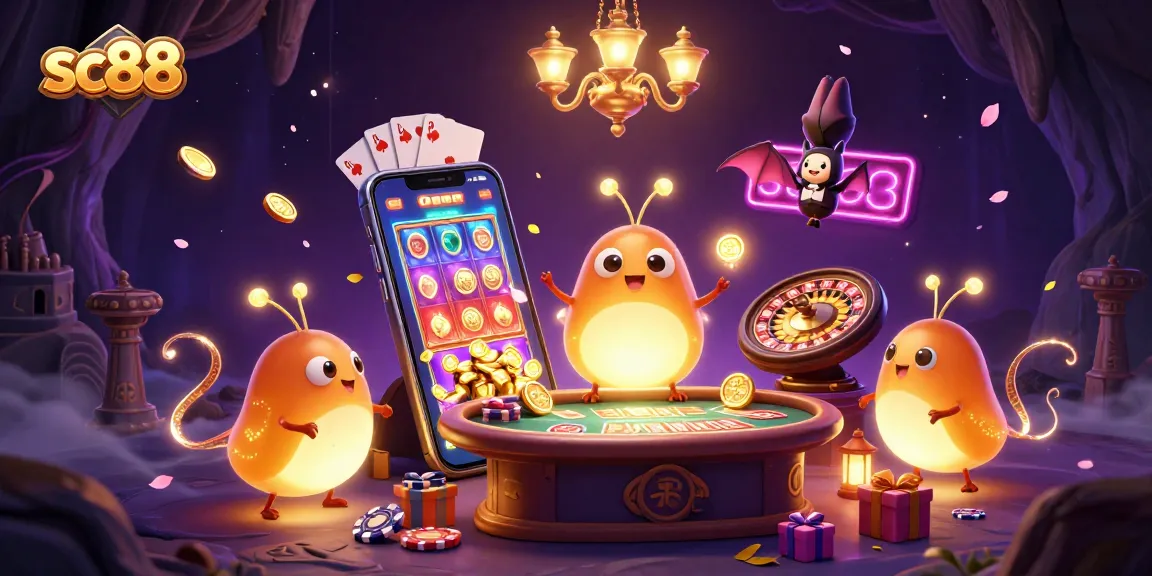 Experience the thrilling sc88 casino atmosphere with glowing creatures and vibrant games.