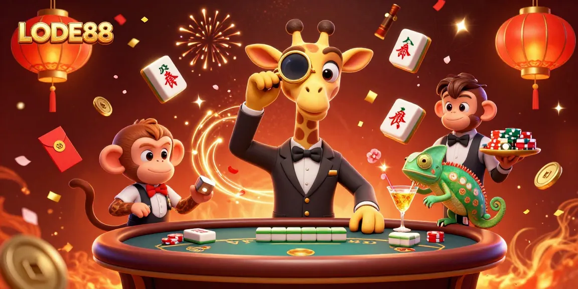 Experience the thrill of LODE88 with high-stakes gambling, vibrant casino characters, and dynamic action.