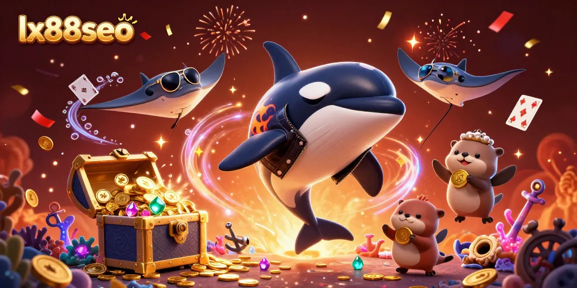 Experience adventure with lx88seo in a vibrant casino scene featuring whimsical sea creatures and riches.