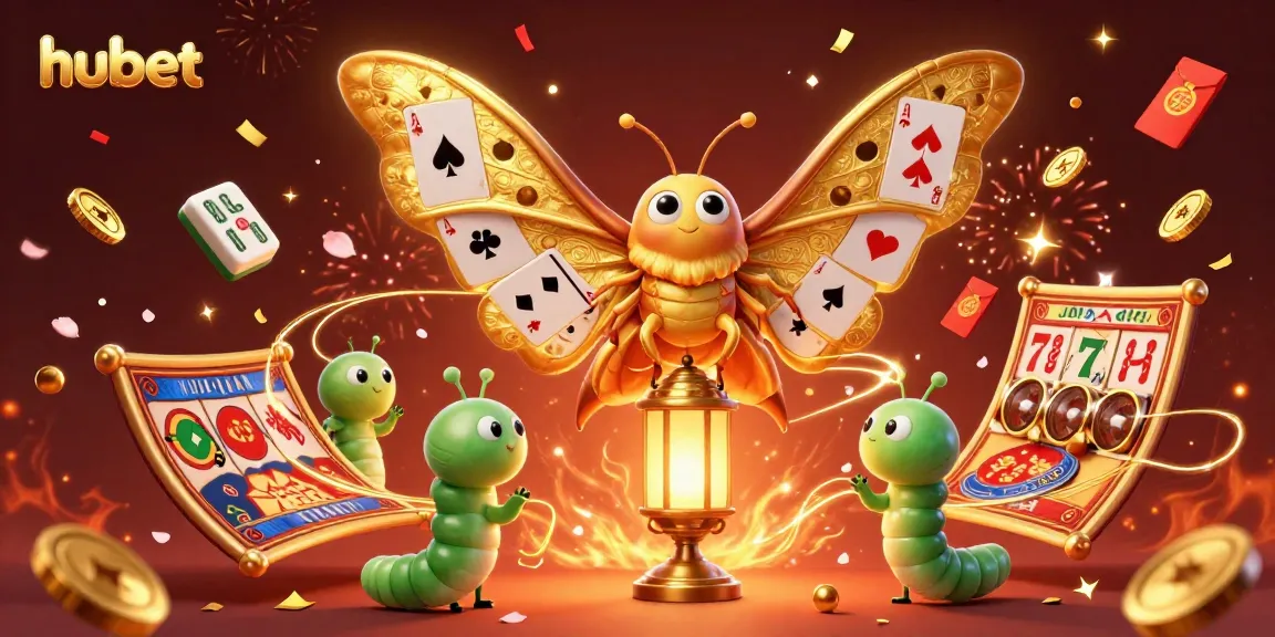 Experience the thrill of hubet with dynamic casino scenes and vibrant elements in this 3D illustration.