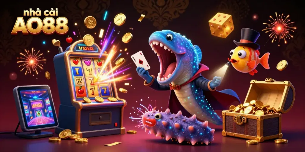 Experience magical card tricks with the vibrant characters at nhà cái AO88 as they showcase thrilling casino elements.