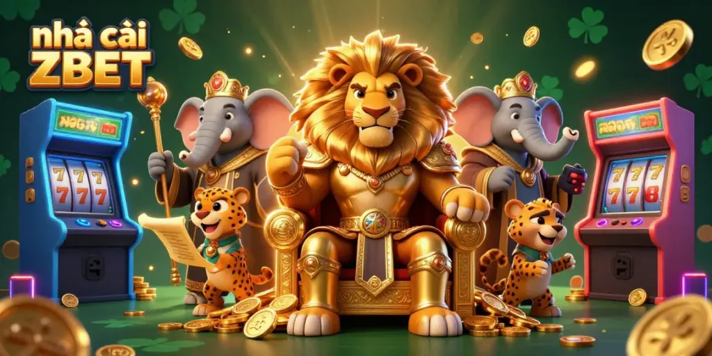 Engage in thrilling gameplay with nhà cái ZBET's charismatic characters in a vibrant, colorful casino setting.