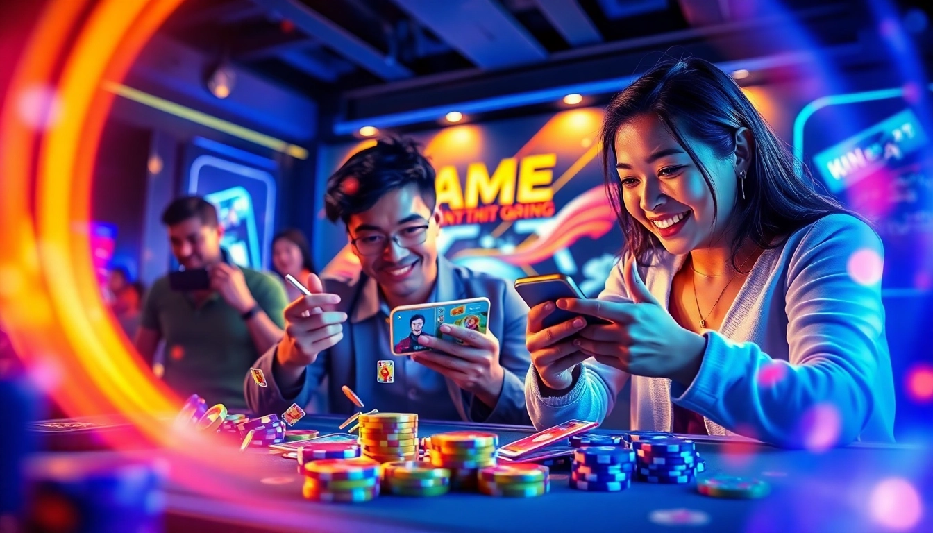 Engaging players enjoying game bài đổi thưởng in a vibrant online gaming environment