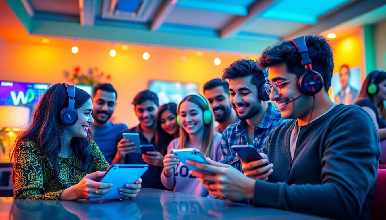 Engaging users enjoying the 399W online betting platform in a vibrant, friendly environment.