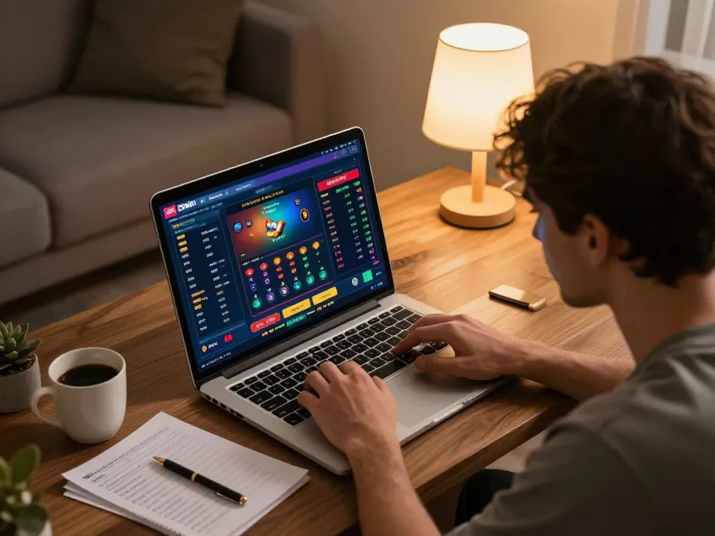 Engaging online gambling session with strategic decision-making at 32win.