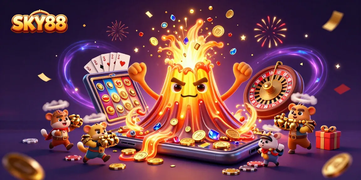Experience thrilling wins at SKY88 with vibrant slot games and treasures erupting everywhere.