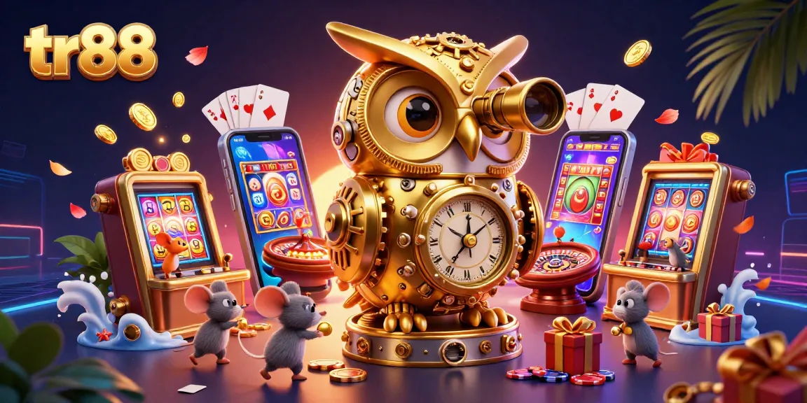 Experience thrilling gaming action at tr88 with a vibrant casino scene filled with dynamic characters and games.