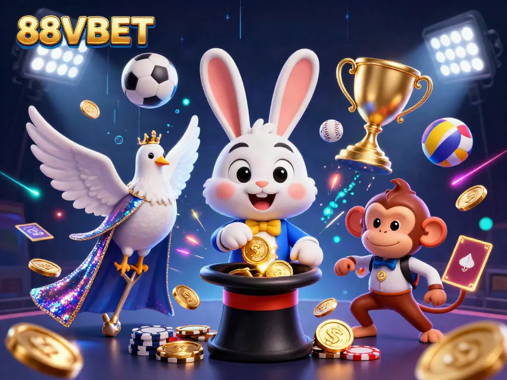 Experience the thrill of 88VBET with a magical casino scene showcasing excitement and adventure.
