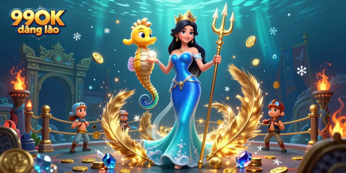 Experience dynamic underwater gaming at 99OK đăng nhập, featuring a glowing pearl and treasurable elements.
