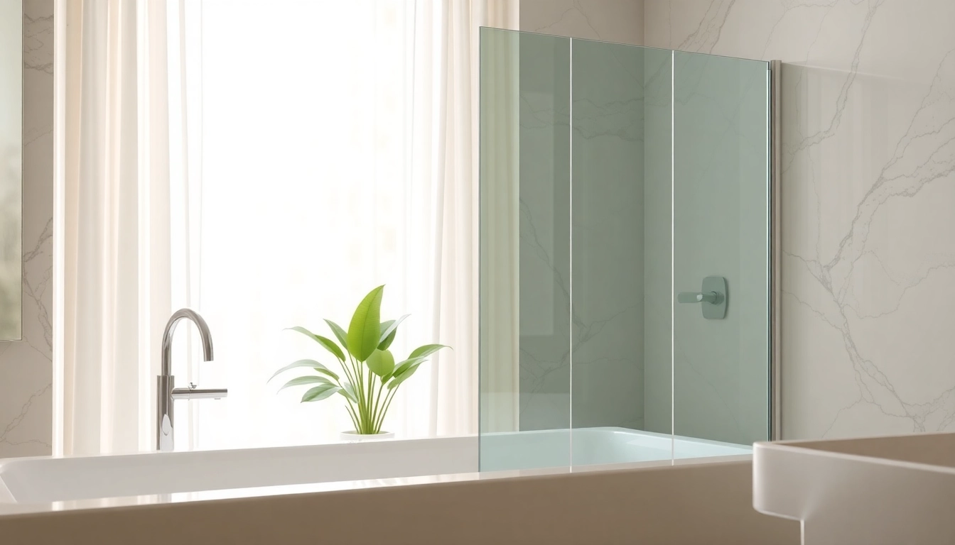 Stylish shower screen sliding door enhancing a luxurious bathroom aesthetic.