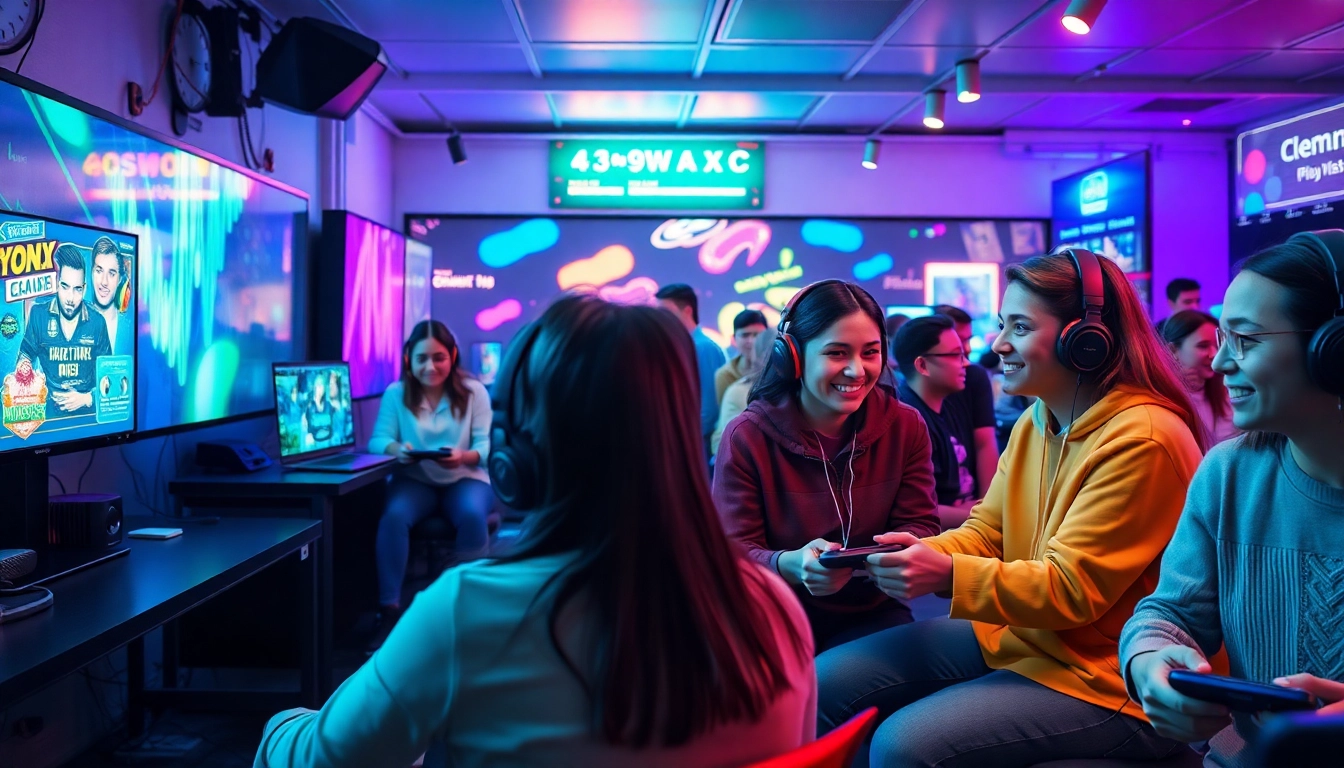 Engaging community gaming scene representing 399W's innovative online platform.
