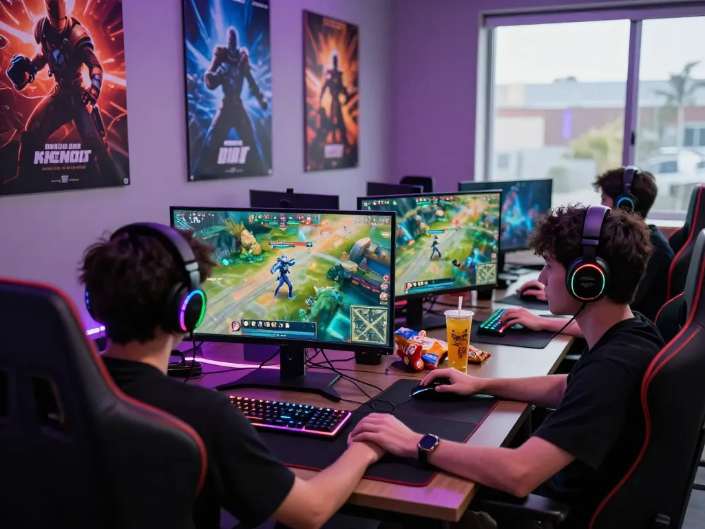 Player immersed in Go99 gaming session with vibrant graphics and high-tech setup.