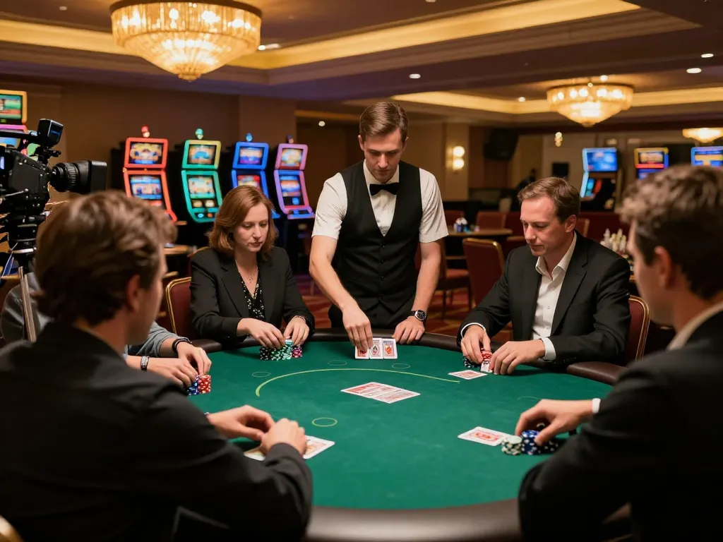 Players participating in a high-stakes poker game at 98win casino, showcasing strategic gameplay.
