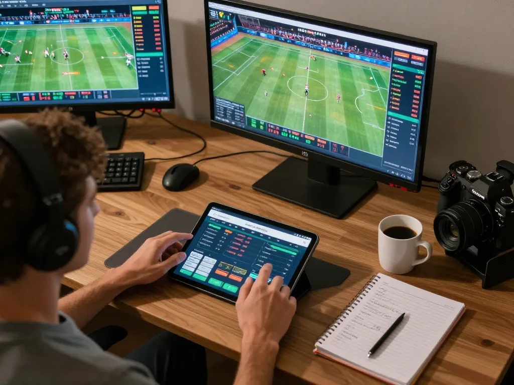 Engaging sports betting experience at TG88 gaming platform with interactive screens.