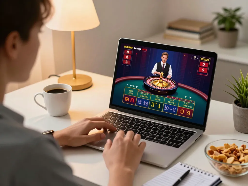 LC88 player engages in live dealer game while using strategic betting notes.