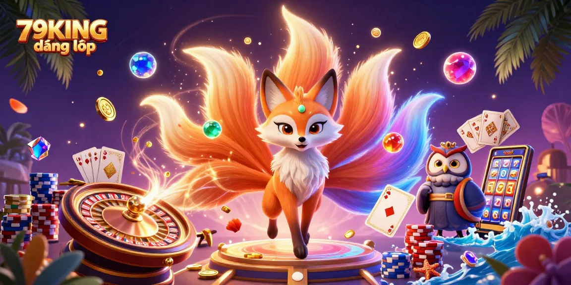 Engage in the thrilling experience of 79KING đăng nhập with vibrant casino elements and characters.