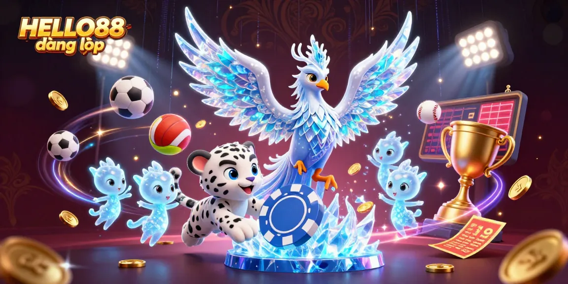 Experience the excitement of HELLO88 đăng nhập with vibrant casino elements and dynamic characters.