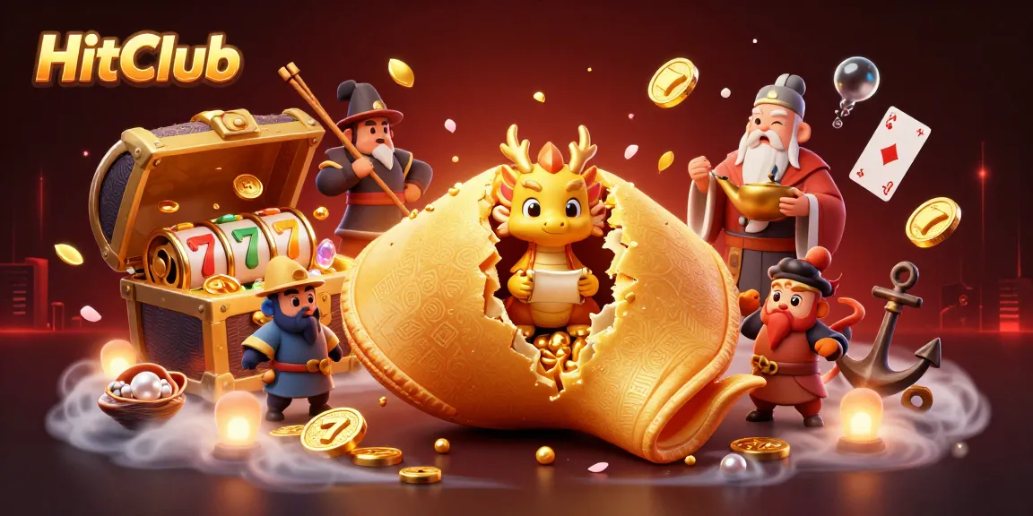 Engage with HitClub's vibrant slots and casino elements in a dynamic fantasy scene.