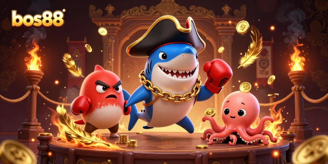 Engage with bos88's thrilling gaming experience featuring vibrant characters in a packed casino scene.
