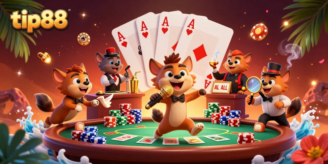 Experience exciting gaming at tip88 with vibrant hyenas in a casino setting, creating a lively atmosphere.