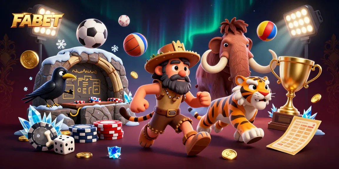 Experience FABET's thrilling prehistorical casino with engaging characters and dynamic sports elements.
