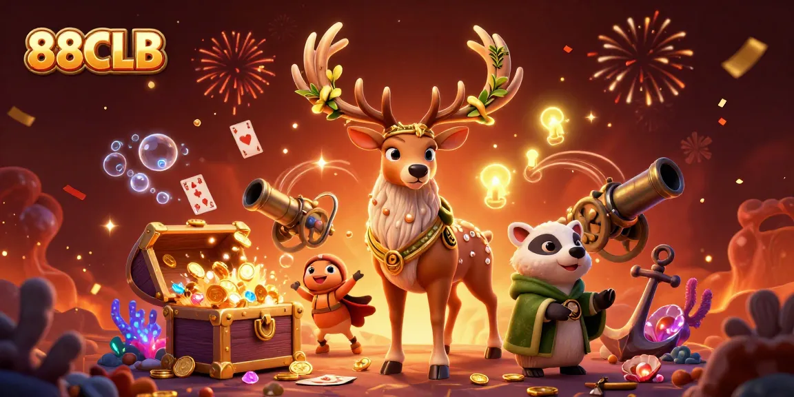 Experience thrilling gameplay at 88CLB with catchy casino elements and captivating characters.