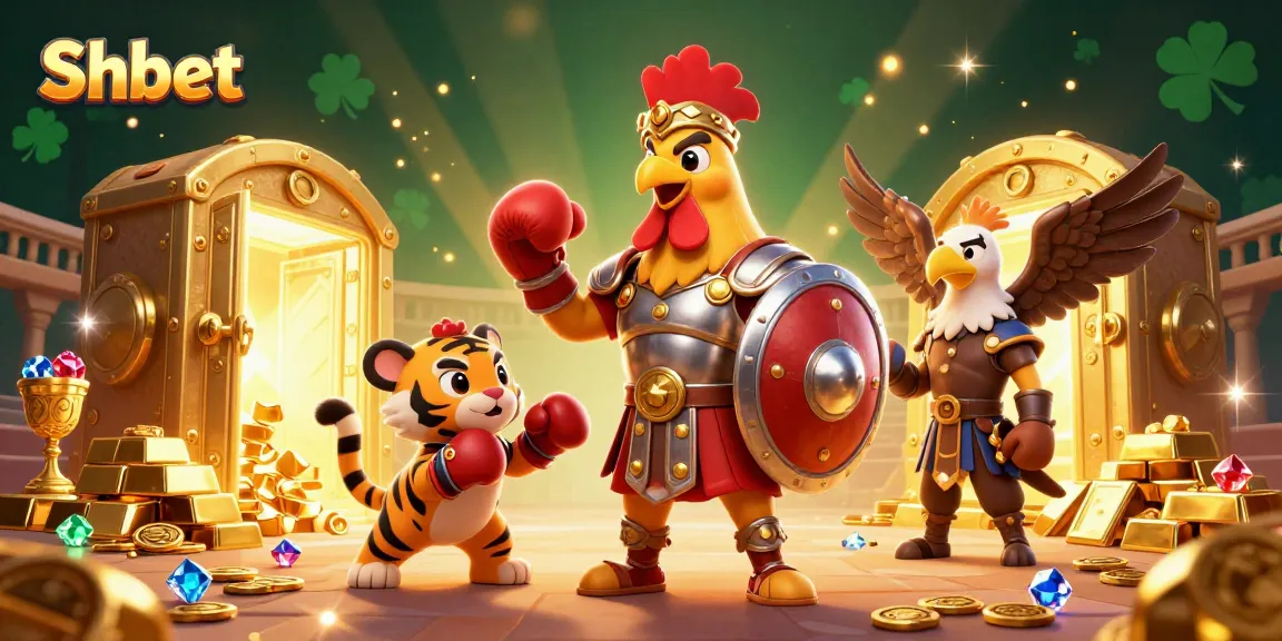 Experience Shbet with gladiatorial excitement, gold treasures, and vibrant gaming elements.