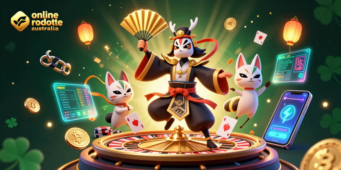 Experience the excitement of online roulette casino Australia with vibrant characters, roulette wheels, and bitcoin elements