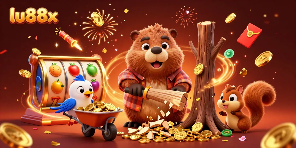 Experience the excitement of lu88x with 3D casino characters enjoying jackpots under a festive atmosphere.