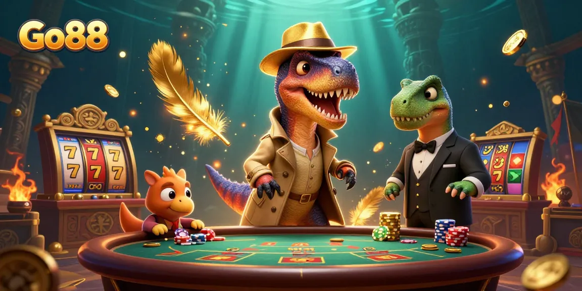 Watch Go88 come to life with vibrant characters strategizing at a blackjack table for big wins.
